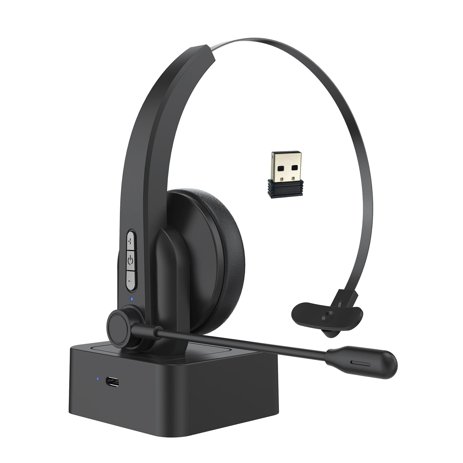 Dcenta 2.4GHz Wireless Headphones Call Center Earphone On Ear Headset with  ENC Noise Reduction Microphone Adjustable Headband Control with Charging  Dock - Walmart.com