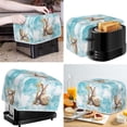 thumbnail image 2 of Renewold Cross Rabbit Wide Slot Toaster Cover for Kitchen Lightweight Bakeware Protector Fits for Most Standard 4 Slice Toaster Easter Blue Appliance Dust Cover, 2 of 6