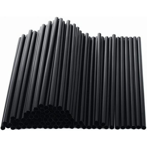 Lolynie Reusable 100 Count Drinking Black - 7Mm Diameter Reusable Straws For Beverages