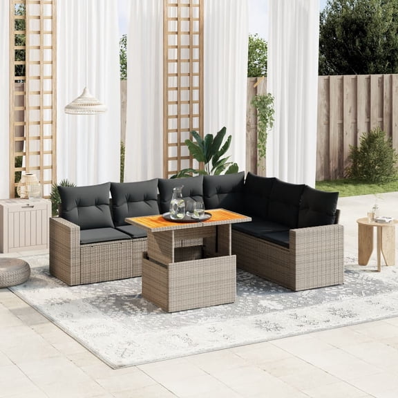 vidaXL Garden Sofa Set Grey