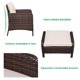 thumbnail image 3 of 5 Piece All Weather Terrace Conversation Set 2 Sofas 2 Ottomans 1 Coffee Table Rounded Arms Brown Gradient Garden Balcony Backy My Lux Decor Round, 3 of 6