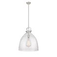 thumbnail image 3 of Innovations Lighting  Newton Bell - 1 Light 18" Stem Hung Pendant Satin Nickel/Seedy, 3 of 5