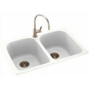 Swan KSLB-3322-010 33" x 22" Swanstone Double-Basin Dual Mount Kitchen Sink, Available in Various Colors