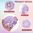 thumbnail image 3 of 3.15 en flor de gasa con strass, 10 piezas de flores de tela con perlas de strass, grandes aplicaciones de camelia para manualidades, vestidos, ropa, diademas, decoración de bodas, púrpura claro, 3 of 7