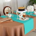 thumbnail image 6 of Table Runner 70 Inches Long for Kitchen Dining, Turquoise Dresser Scarf Farmhouse, Dining Table Decorations for Wedding/Parties, Modern Pure Turquoise 13 x 70 In, 6 of 9