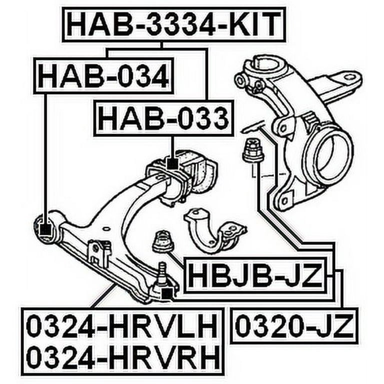 Febest LOWER CONTROL ARM BALL JOINT BOOT # HBJB-JZ OEM 51225-S2H