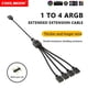 thumbnail image 1 of Disidente Divisor de ventilador de chasis ARGB 30 cm 1 a 2/3/4 para ventiladores de tira de luz de PC (negro 1 a 4), 1 of 9