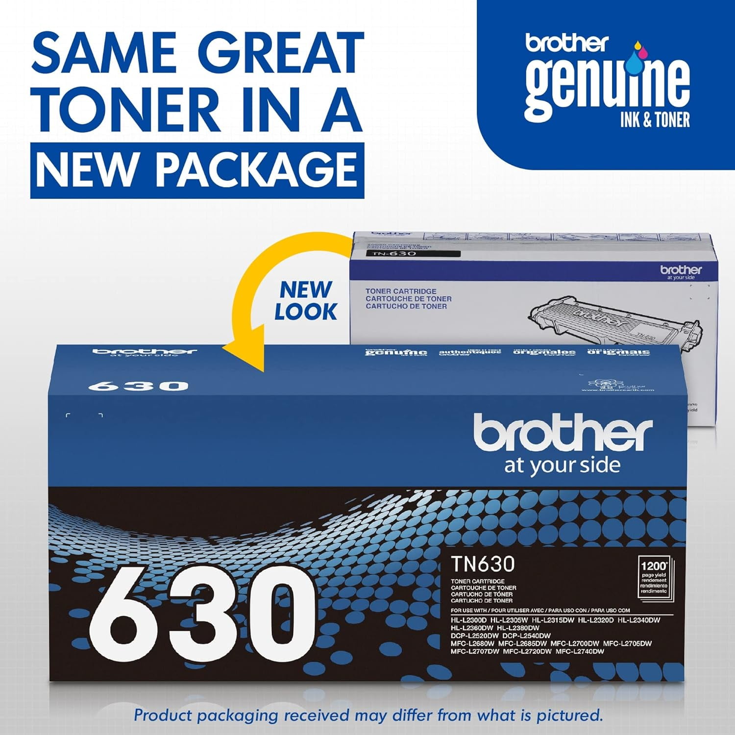 Brother TN630 Black Toner Cartridge, Standard Yield