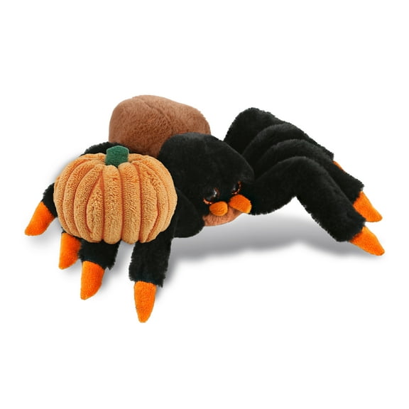 DolliBu Wild Tarantula Spider Plush Stuffed Animal with Pumpkin Plush Decor - Spider Pumpkin Plush Wild Animal for Fall, Halloween and Thanksgiving, Pumpkin Plush Toy for Baby, Kids, Adults - 7 Inches