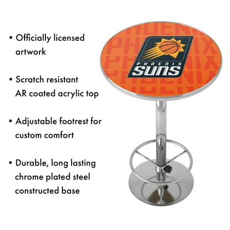 Phoenix Suns NBA City Chrome Pub Table - Orange, Black, Gray, Yellow