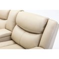 Cream Leather LShaped Power Reclining Sofa with USB, 5Seater