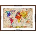 thumbnail image 5 of Art.com Vintage World Map. Colorful Paint, Watercolor, Retro Style Expression on Grunge, Old Paper. Art Print by Michal Bednarek, Brown Frame Wall Art, 29" x 21", 5 of 5