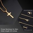 thumbnail image 5 of Turandoss Cross Necklaces Gifts for Grandson 14K Gold Plated Dainty Box Chain Trendy Pendant Jewelry Religious Christian Birthday Gift for Men Boy Him Grandson, 5 of 7