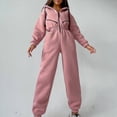 thumbnail image 4 of Conjunto de Mono de para Mujer, Sudadera con Capucha y Cintura Alta Rosa L, 4 of 7