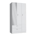 thumbnail image 4 of Depot E-Shop Twardrobe with 3 doors, one mirror, two drawers, four shelves,White, 4 of 5