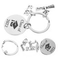 thumbnail image 3 of 1Pc Stainless Steel Graduation Keychain Bag Pendant Heart Design Gift Key Ring, 3 of 8