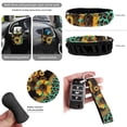 thumbnail image 7 of Garronmavis 15pcs Automobile Interior Sets Sunflower Leopard Print Front Rear Car Seat Covers Steering Wheel Cover Shoulder Protector Cover Coasters Keychain Rearview Mirror Cover, 7 of 7