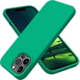 thumbnail image 1 of iPhone 13 Pro Case,[Military Grade Drop Protection] [Anti-Scratch Microfiber Lining] Silicone Shockproof Protective Phone Case Slim Thin Cover 6.1 inch, Emerald Green, 1 of 5