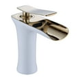 thumbnail image 6 of Tall Basin Faucet White and Gold Bathroom Faucet Brass Bathroom Sink Faucet Mixer Tap Hot Cold Gold Sink faucet, 6 of 7