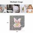 thumbnail image 5 of Easter Cloth Napkins, Spring Rabbits Ears Feet Wildflowers Black Plaid Washable and Reusable Dinner Napkins Set of 6, Table Napkin for Kitchen Party Birthday Wedding Hotel Housewarming 20"x20", 5 of 9