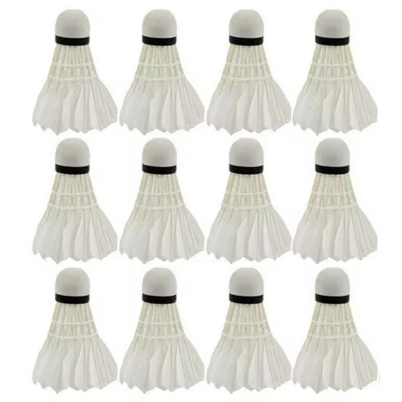 12 Pcs Badminton White Goose Feather Badminton Professional Shuttlecocks Durable Shuttles for Indoor Outdoor Sport Training