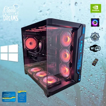 Gaming-Pro Gaming PC Desktop Computer Intel i7-4930K 6-Core 512GB SSD 1TB HDD RX 580 16GB RAM WIFI WINDOWS 10