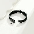 thumbnail image 4 of Mens Double-Band Black Braided Leather Bangle Bracelets Cremation Jewelry for Ashes Wristband Memorial Urn Bangle with Cross Charm, 4 of 7