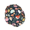 thumbnail image 2 of Kdxio Autumn Fox Owl Print Shower Cap for Women,Elastic and Reusable,Double Waterproof Layers Bathing Hat, 2 of 9