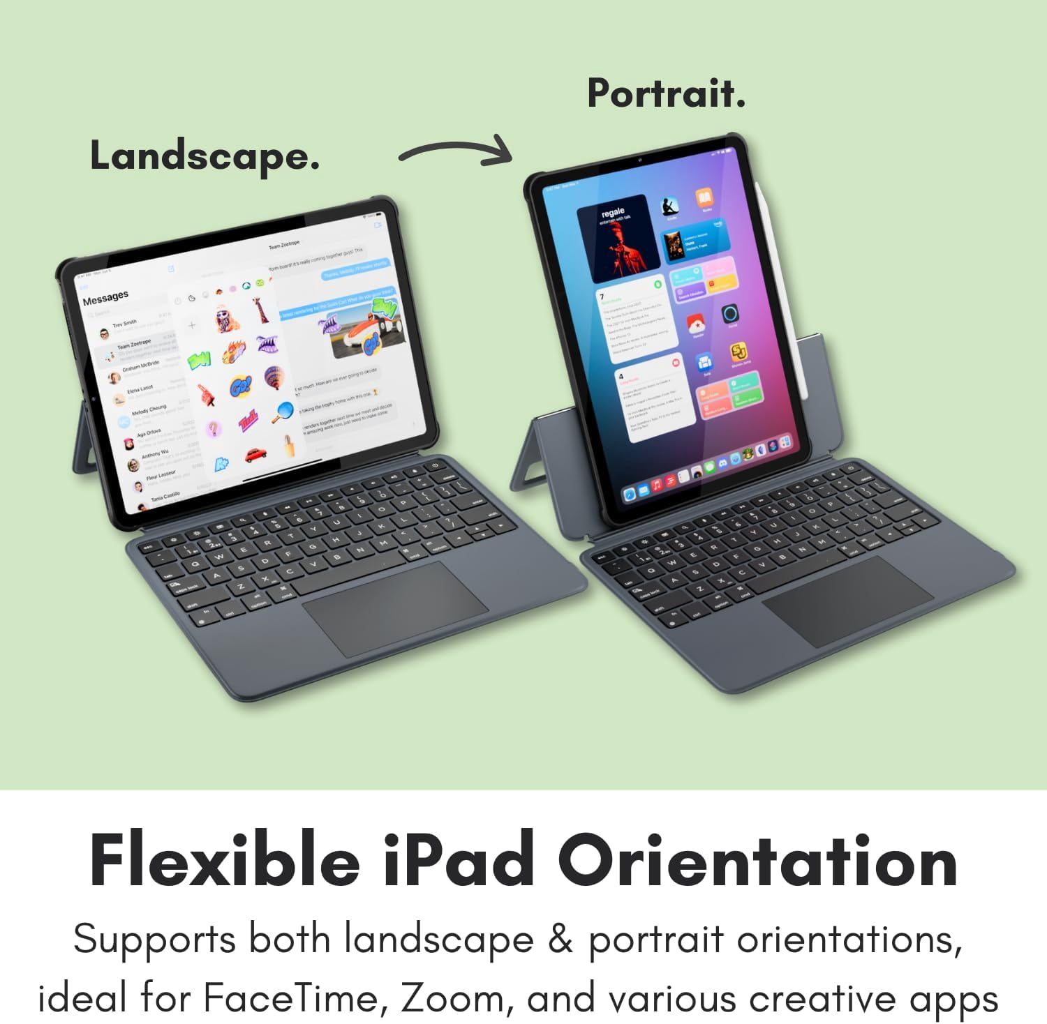 Macally iPad Pro 13 Inch Case with Keyboard (M4, 2024), iPad Pro 13 Keyboard with Trackpad, Multi Angle View Stand, Apple Pencil Holder, Backlit Features