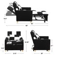 thumbnail image 6 of Aukfa Convertible Sleeper Chair Bed, Patchwork Pull Out Sofa Chair with Adjustable Backrest, Teddy - Black/White, 6 of 10