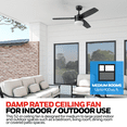 thumbnail image 3 of Honeywell Conifer 42" Black Modern Outdoor Ceiling Fan with Light and Remote Control, Reversible Motor, 3 of 18
