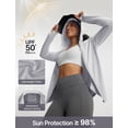 thumbnail image 4 of Baleaf Women's Sun Jacket with Removable Brim UPF 50+ Lightweight UV SPF Shirts Long Sleeve Full Zip Up Hoodie Outdoor Hiking Light Gray L, 4 of 7