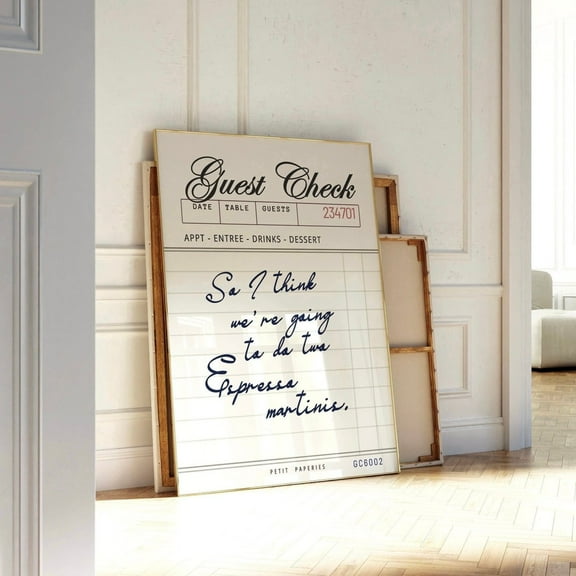 Coffee Wall Art, Espresso Martini Guest Check Print, Trendy Kitchen Decor, Apartment Aesthetic, Retro Wall Poster Wall Art, Modern Wall Decor, 8x12 UNFRAMED