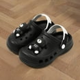 thumbnail image 2 of Tfken Toddler Unisex Child Garden Clogs Slippers Daily Wear Soft Bottom Size 5.5-6.5 Years Black Cartoon Decorations Swivel Ankle Strap Eva Girls Boys Sandals, 2 of 4