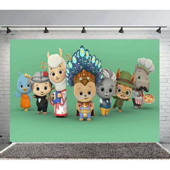 Bimi Boo and Friends Backdrop Banner Party Supplies Poster Movie Theme Background for Photography Birthday Decorations