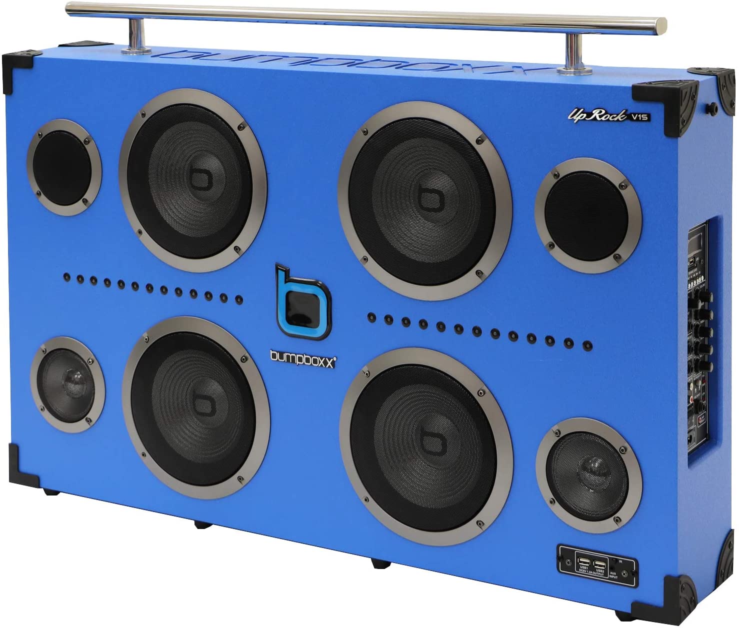 Bumpboxx Bluetooth Boombox Uprock V1s Blue Retro Boombox with