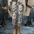 thumbnail image 4 of YDFCWXW Halloween Leggings for Women Tummy Control Funny Printed Stretchy Leggings Yoga Pants Tights (Grey, M), 4 of 6