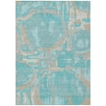 thumbnail image 2 of HomeRoots 589439 10 x 14 ft. Geometric Washable Indoor & Outdoor Rectangle Area Rug, Teal Blue, Aqua & Taupe, 2 of 5