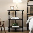 thumbnail image 5 of Round End Table, Small Side Table with 3 Shelves for Living Room, Bedroom, Night Stand Accent Coffee Table with Steel Frame for Small Spaces, Dark Oak, 5 of 7