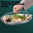 thumbnail image 4 of Assiette à Poisson Vapeur en Acier Inoxydable 304 de Qualité Alimentaire, Assiette à Raviolis Rectangulaire Épaisse et Profonde avec Poignée Anti-Brûlure, Plateau de Cuisson à la Vapeur Multi-Usage Antirouille pour Cuisine Maison, 4 of 6