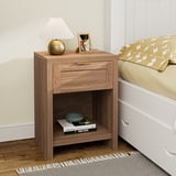 "ARKANTOS Nightstand Set of 2, Rustic Oak Nightstands with Drawers, Compact 16.9"" x 13.7" - Walmart.com