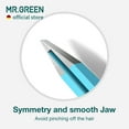 thumbnail image 6 of MR.GREEN Eyebrows Tweezers Colorful Beauty Fine Hairs Puller Makeup Tools Stainless Steel Slanted Eye Brow Clips Removal (Blue), 6 of 7