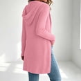 thumbnail image 7 of Sweatshirt for Women Soft Cozy Ribbed Knit Zip Up Hooded Coat Side Pockets Drawstring Hood Home for Lounge Travel Layering | TruBelle,Pink S, 7 of 7