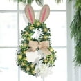 thumbnail image 3 of Cbcbtwo Easter Wreath, 17.7in Easter Bunny Spring Wreath with Ribbon Bow Easter Bunny Welcome Door Sign LED Wreath for Front Door Wall Decoration Easter Rabbit Garland Bunny-Shaped Hydrangea Wreath, 3 of 6