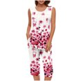 thumbnail image 4 of Conjunto de Verano para las Mujeres Impreso Cuello Redondo sin Mangas Y Pantalones, Casual de Dos Piezas para las Mujeres, 4 of 5