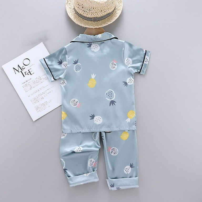 Baby Girls Boys Pineapple Print Pajama Set Infant Button Down