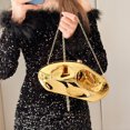 thumbnail image 2 of Bolso de noche de acrílico dorado para mujer, bolso de mano con forma geométrica, mini bolso de mano, bolso de hombro de diseñador de lujo para fiestas, bodas y citas, 2 of 4