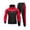 Red, variant on LEKWK Tracksuit Men Color Block Athletic 2 Piece Sweatsuit Sport Activewear Zip Up Hooded Jacket and Joggers Matching Outfits for Running Workout