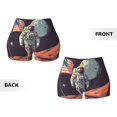 thumbnail image 6 of Yiaed Astronaut With American Flag Print Women's Athletic Shorts Running Shorts Sporty Short High Waisted Elastic Workout Shorts for Yoga Gym Running & Sports -Medium, 6 of 8