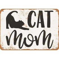 Vintage Metal Tin Sign 8x12 inch Coffee and Cat Retro Wall Decor for Home, Cafe, and Garden - Aluminum Sign for Men & Women